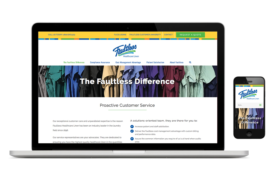 SW Client - Faultless Linen - Website Development - SERVICES INCLUDED: BRANDING • STRATEGIC PLANNING • PUBLIC RELATIONS • DESIGN • DIGITAL