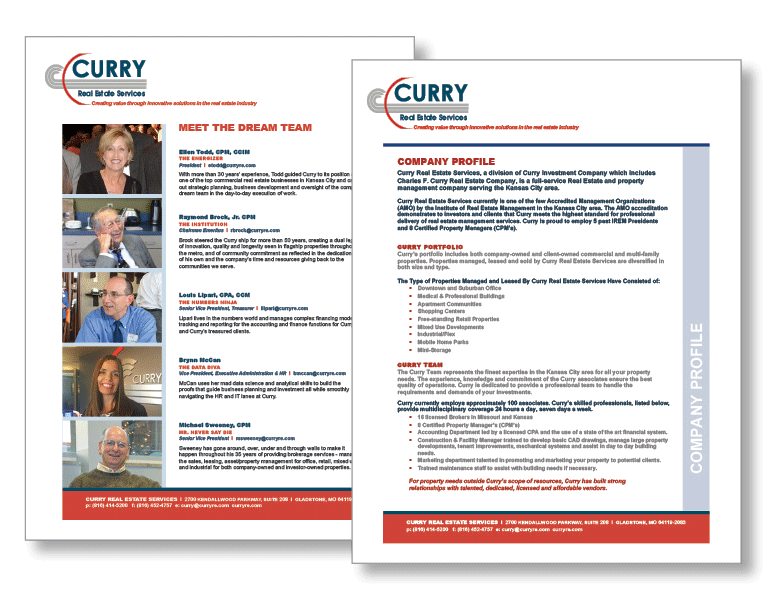 SW Client - Curry Real Estate Services Market Materials SERVICES INCLUDED: BRANDING • STRATEGIC PLANNING • PUBLIC RELATIONS • DESIGN