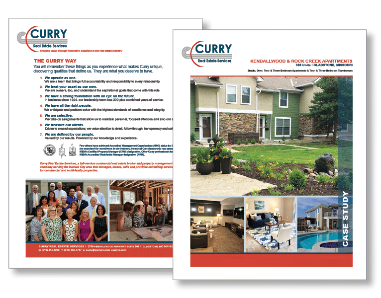 SW Client - Curry Real Estate Services Market Materials SERVICES INCLUDED: BRANDING • STRATEGIC PLANNING • PUBLIC RELATIONS • DESIGN